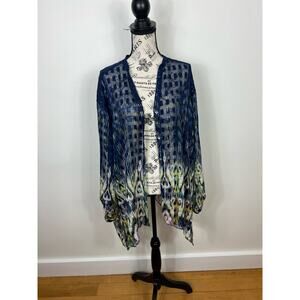 Ruby Rd. Semi Sheer Button Up Long Sleeve Blouse / coverup